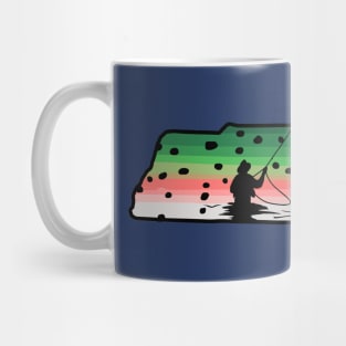 Rainbow Trout Fly Fish Tennessee State Map Fly Fishing Fisherman Gifts Mug